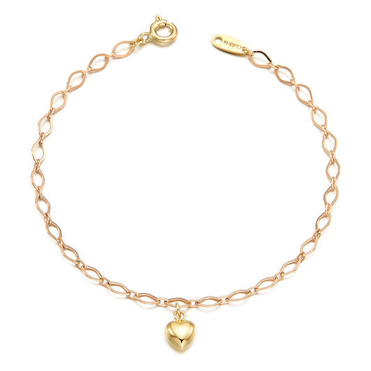 14K Figaro Heart Bracelet