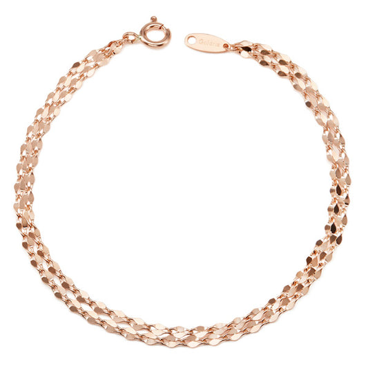 14K Peach Chain Double Bracelet